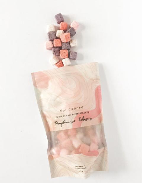 Cubes de bain effervescents - Pamplemousse & Hibiscus - Moi D'abord